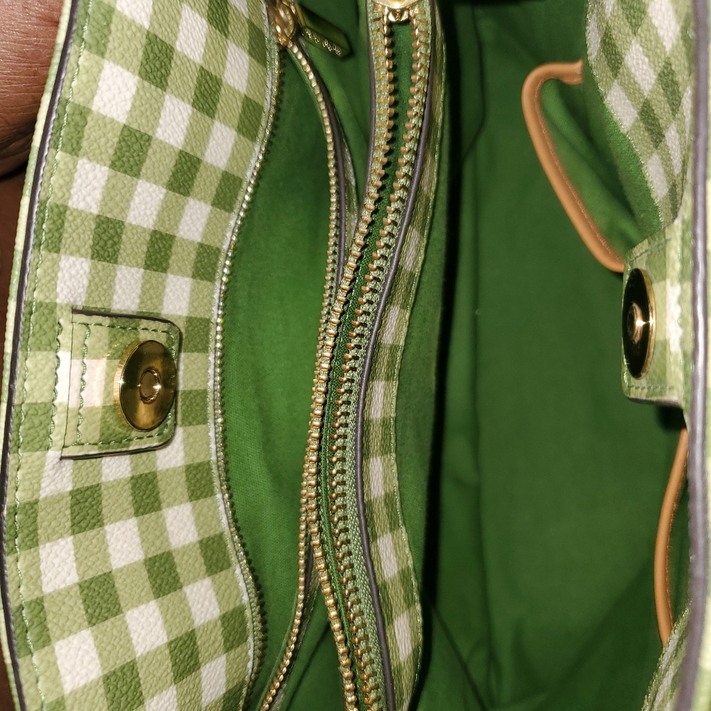 Tory NWOT Tory Burch Kerrington Gingham Dome Satchel - Picture 6 of 16